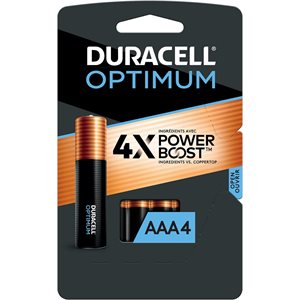 DURACELL OPTIMUM AAA (Non Bulk) Alkaline Battery PACK OF 4