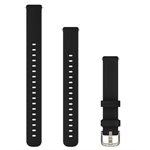 Garmin Lily 2 Bands (14 mm), Black Silicone with Cream Gold Hardware