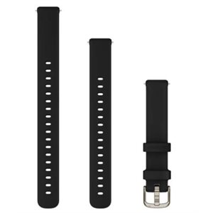 Garmin Lily 2 Bands (14 mm), Black Silicone with Cream Gold Hardware
