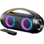 iHome Boombox Bluetooth rechargeable à changement de couleur résistant aux éclaboussures avec radio FM et télécommande (ENG PKG)