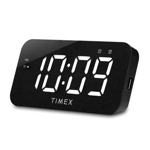 TIMEX T1320B Jumbo Display Dual Alarm Clock with USB Charging Black Eng.PKG