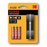 Kodak 9 LED Flashlight, iP62, AAA Bateries included Black