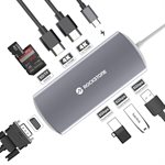 Rockstone USB-C Hub - 2 HDMI + SD, USB-C, 3 USB 2.0 Ports