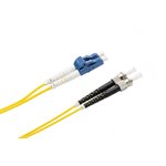 Optic.ca Fiber  Cable OS2 ST-LC/UPC, Single-mode, Duplex, 2mm yellow jacket,  3M.  Fiber, Senko Conn