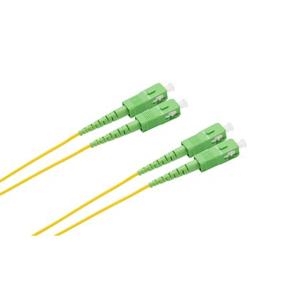 Optic.ca Optical  Cable SC/APC-SC/APC, Single-mode, Simplex, 2mm yellow, jkt, 20M. Senko, Conn