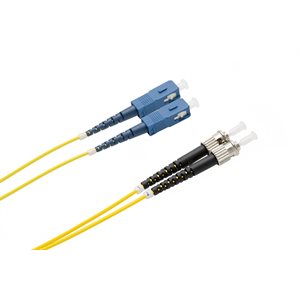 Optic.ca Fiber  Cable OS2ST-SC/UPC, Single-mode, Duplex, 2mm yellow jacket, 10M.  Fiber, Senko Conn