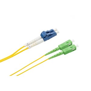 Optic.ca Fiber Patch Cable OS2 SC/APC-LC/UPC,Single-mode, Duplex,2mm yellow jkt,2M. Senko Connectors