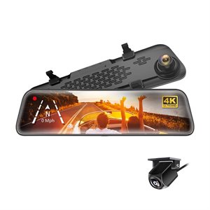 myGEKOgear Oribit D400 11.8"  Rearview Mirror 4K Dash Camera and Back Up Camera