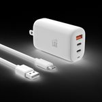 LAX Wall Charger USB PD 65W with International Plugs White