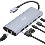 Adesso 6-IN-1 Docking station, USB C to HDMI, PD, RJ45, 2x USB A, USB C