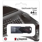 Kingston 64GB Portable USB 3.2 Gen 1 DataTraveler Exodia Onyx