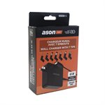 ASON TECH Universal Laptop Charger with 7 Adapters - 65 W