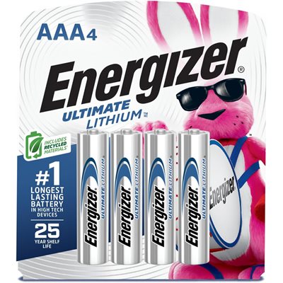 Energizer Ultimate Lithium AAA Batteries (4 Pack)