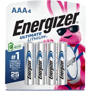 Energizer Ultimate Lithium AAA Batteries (4 Pack)