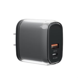 LAX PD20W USB PD Wall Chargers -Clear Black