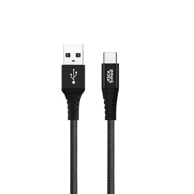 Tech Mod 6ft Durable Braided USB-A to USB-C Cable - Black