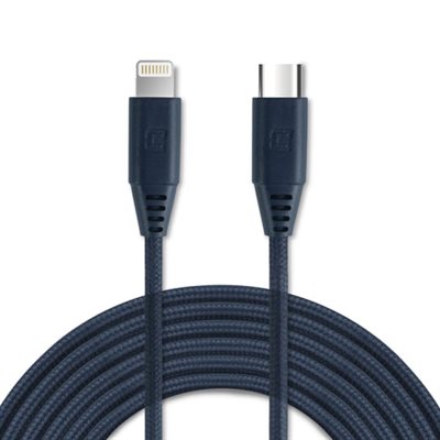 Caseco Braided USB-C to Lightning Cable - 2 Meter(6FT) Blue