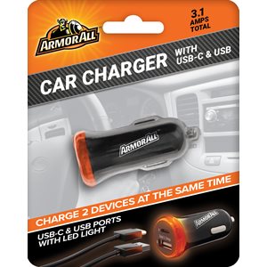 ArmorAll USB-C & USB-A Ports Car Charger