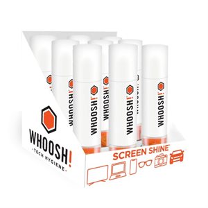 WHOOSH Grab n' Go 9-pack Display - 80mL sprayer & 1 mini microsuede cloth (6"x5")