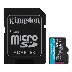 Kingston 128GB microSDXC Canvas Go Plus Gen4  200MB/s A2 U3 V30 Card + Adapter