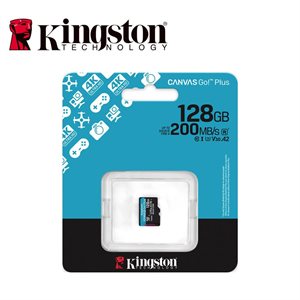 Kingston 128GB microSDXC Canvas Go Plus Gen4 200R A2 U3 Single Pack w/o ADP