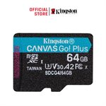 Kingston 256GB microSDXC Canvas Go Plus Gen4 200R A2 U3 Single Pack w/o ADP