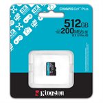 Kingston 512GB microSDXC Canvas Go Plus Gen4 200R A2 U3 Single Pack w/o ADP