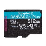 Kingston 512GB microSDXC Canvas Go Plus Gen4 200R A2 U3 Single Pack w/o ADP