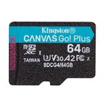 Kingston 64GB microSDXC Canvas Go Plus Gen4 200R A2 U3 Single Pack w/o ADP