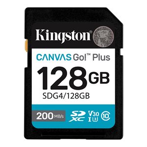 Kingston 128GB SDXC Canvas Go Plus Gen4  200MB/s C10 UHS-I U3 V30