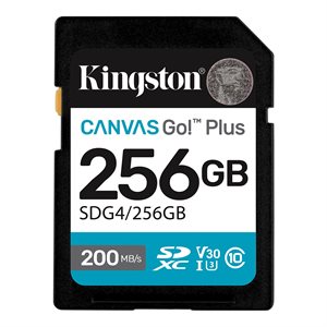 Kingston 256GB SDXC Canvas Go Plus Gen4 200MB/s C10 UHS-I U3 V30