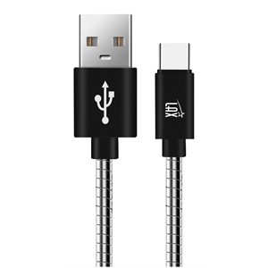 LAX USB-C to USB-A Mesh Cable 4ft - Black