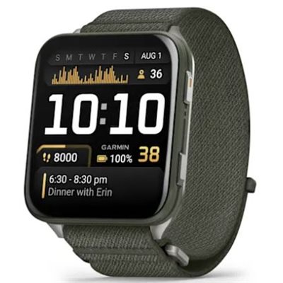Garmin Venu X1 Moss with Titanium Caseback and Moss ComfortFit Nylon Band