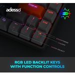 Adesso Wired/Wireless/Bluetooth Multi-OS Illuminated QMK VIA Mechanical Mini Keyboard With CoPilot