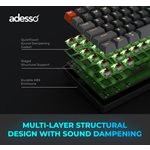 Adesso Wired/Wireless/Bluetooth Multi-OS Illuminated Mechanical QMK VIA Compact Keyboard With CoPilo