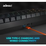 Adesso Wired/Wireless/Bluetooth Multi-OS Illuminated Mechanical QMK VIA Compact Keyboard With CoPilo