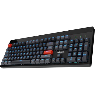 Adesso Wired/Wireless/Bluetooth Multi-OS Illuminated Mechanical QMK VIA Compact Keyboard With CoPilo