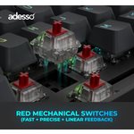 Adesso Wired/Wireless/Bluetooth Multi-OS Illuminated Mechanical QMK VIA Compact Keyboard With CoPilo