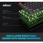 Adesso Wired/Wireless/Bluetooth Multi-OS Illuminated Mechanical QMK VIA Compact Keyboard With CoPilo