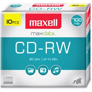 MAXELL CD-RW 700 10 PACK -SLIM JEWEL CASE - 10 PACK