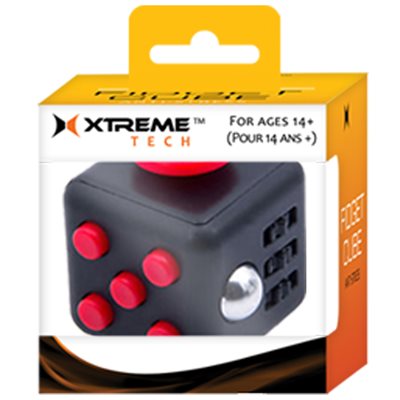 XTREME Fidget Cube 24pc. Display (4 Colors: Red Blue Black and Yellow)